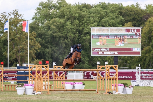 Sous la selle de Laura Kraut, Bisquetta est le 2e meilleur produit de BISQUET BALOU au classement WBFSH 2023